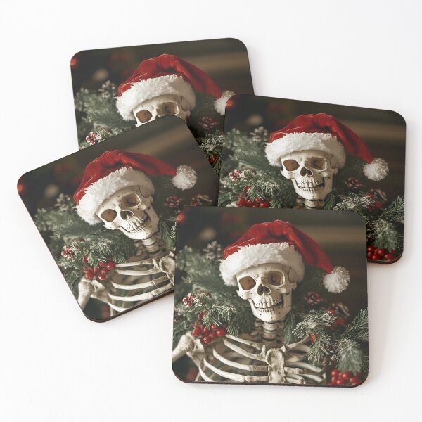 Item preview, Skeleton in Santa Hat Christmas dead inside designed and sold by AngelinaBezm.