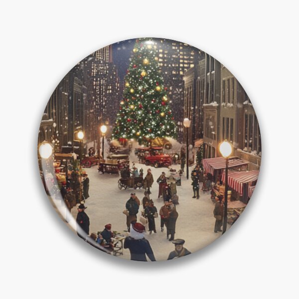 Item preview, Festive Christmas Market Painting Cozy Stalls Decorated City designed and sold by The Art of Kkatarynka.
