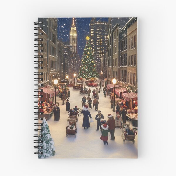 Item preview, Festive Christmas Market Painting Cozy Stalls Decorated City designed and sold by The Art of Kkatarynka.