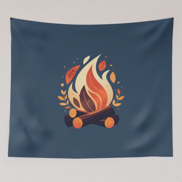 Item preview, Minimalist Campfire Illustration designed and sold by Windy-market.