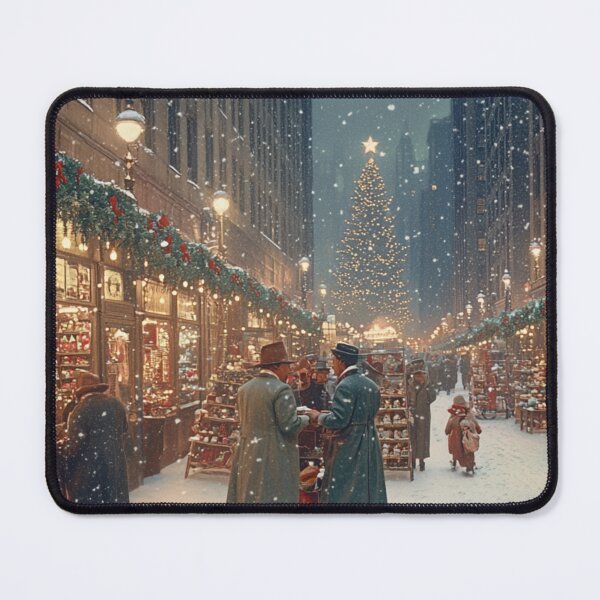Item preview, Festive Christmas Market Painting Cozy Stalls Decorated City designed and sold by The Art of Kkatarynka.