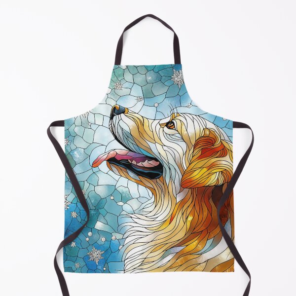 Item preview, Golden Retriever in Snowflakes Stained Glass designed and sold by LazioJoe.