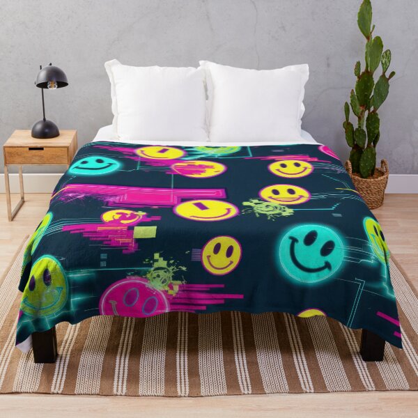 Item preview, Smiling Smiley pattern 90s arcade designed and sold by Expressions-Sel.