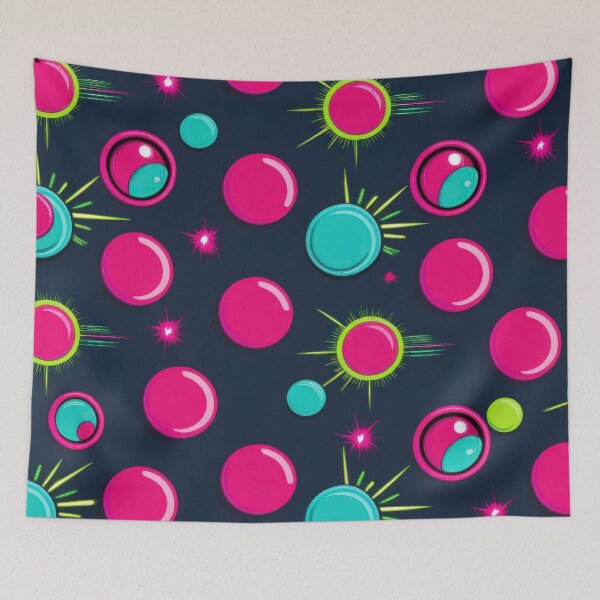 Item preview, pink circles pattern 90s arcade designed and sold by Expressions-Sel.