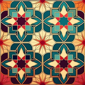 Artwork thumbnail, Colorful Geometric Pattern - Abstract Tile Design by RaiyaTees