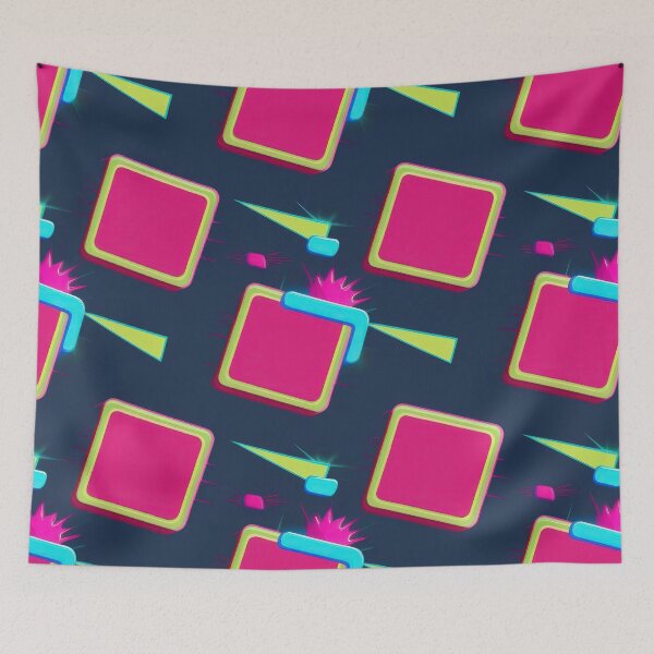 Item preview, pink squares pattern 90s arcade designed and sold by Expressions-Sel.