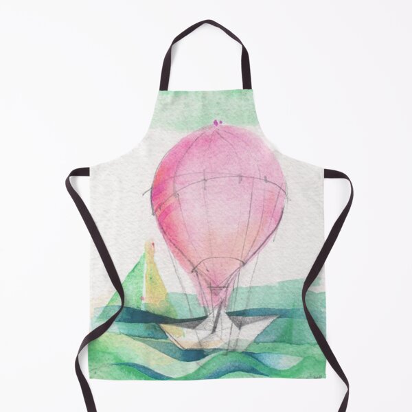 Item preview, hot-air balloon - B green pink - watercolor designed by Tizi Graphics designed and sold by TiziGraphics.