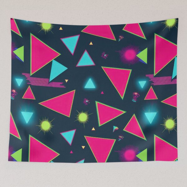 Item preview, pink triangles pattern 90s arcade designed and sold by Expressions-Sel.