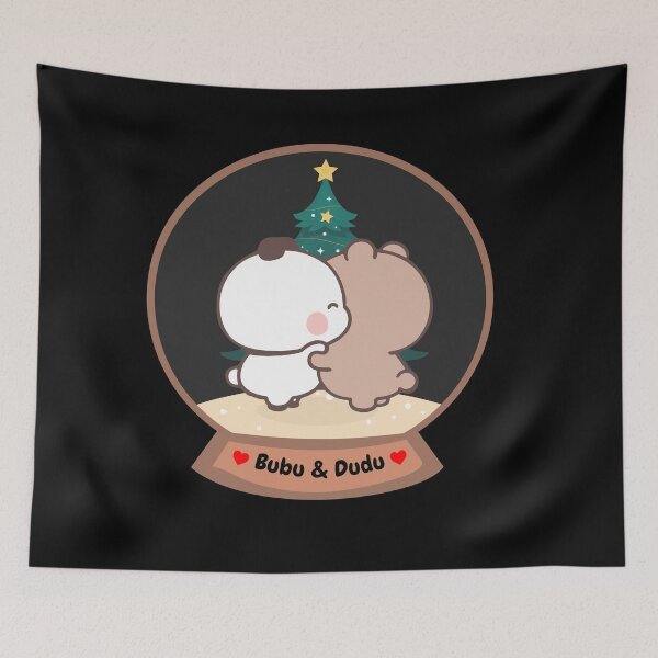 Item preview, Bubu & Dudu Christmas Snow Globe Art | Cute Winter Holiday Illustration | Festive Home Decor Gift designed and sold by FEBRICAST.