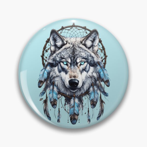 Artikelvorschau, Mystischer Wolfskopf mit blauem Auge entworfen und verkauft von Aise06.