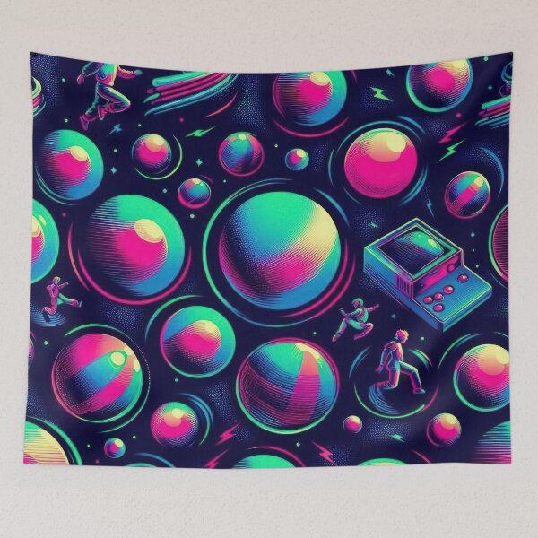 Item preview, Planets pattern 90s arcade designed and sold by Expressions-Sel.