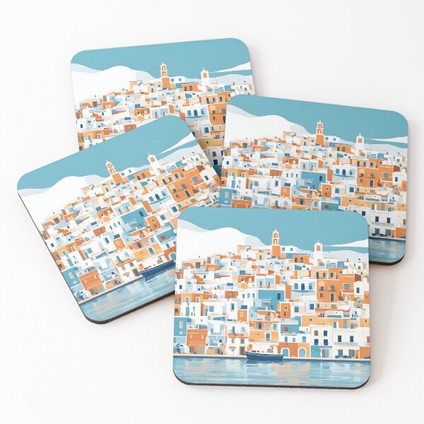 Item preview, Ibiza town abstract design designed and sold by Simply The West Prints.