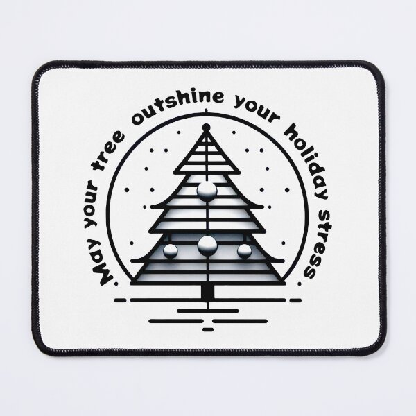 Item preview, May your tree outshine your holiday stress: Serene Black and White Christmas Tree designed and sold by SplashTastic.