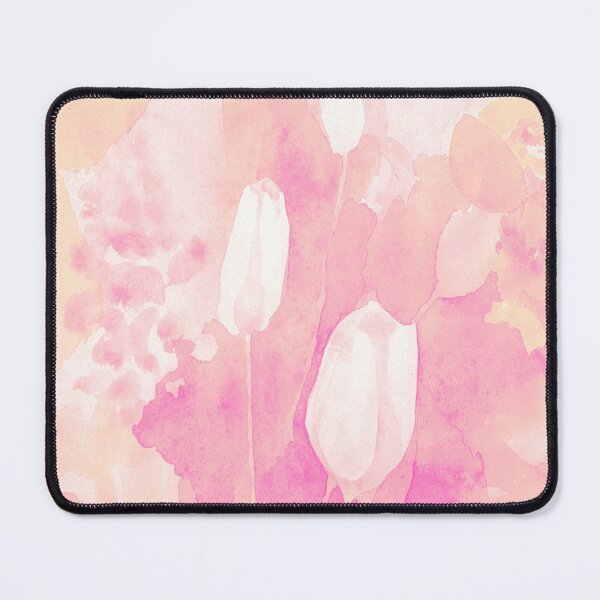 Item preview, Hermosos tulipanes blancos - rosa melocotón - rectángulo completo - acuarela diseñada por Tizi Graphics designed and sold by TiziGraphics.
