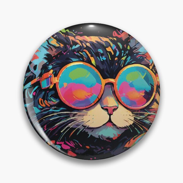 Item preview, Hippie Cat with Round Glasses designed and sold by gugartigas.