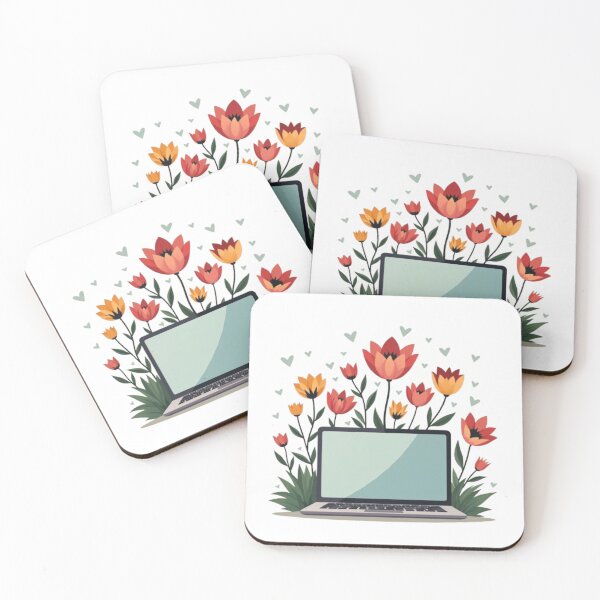 Item preview, Flowers Growing From Laptop Sticker designed and sold by ArtQueen777.