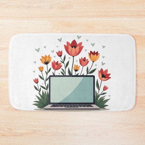 Item preview, Flowers Growing From Laptop Sticker designed and sold by ArtQueen777.