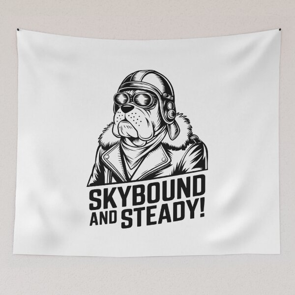 Item preview, Skybound and Steady - Vintage WWII Pilot Boxer Dog Art | Bold Retro Aviator Illustration designed and sold by UrbanPopDesigns.