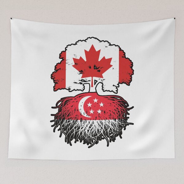 Item preview, Singapore Singaporean Canadian Canada Tree Roots Flag designed and sold by FlagX.