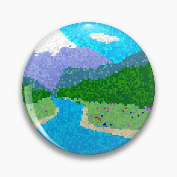 Item preview, Pixel Landscape: Mountain River designed and sold by Quincy-Hedgehog.