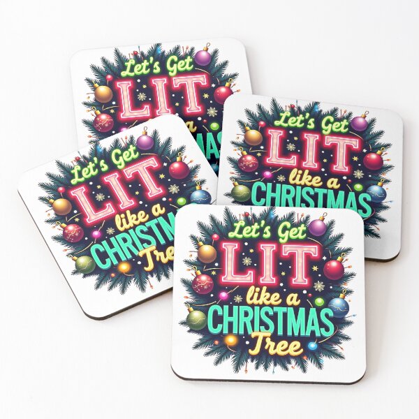 Item preview, Let's Get LIT....  | Funny Christmas Pun Graphic | Holiday Humor Design for T-Shirts, Stickers, Mugs & Cards | Festive Cute Winter Art designed and sold by dblten-mnl.