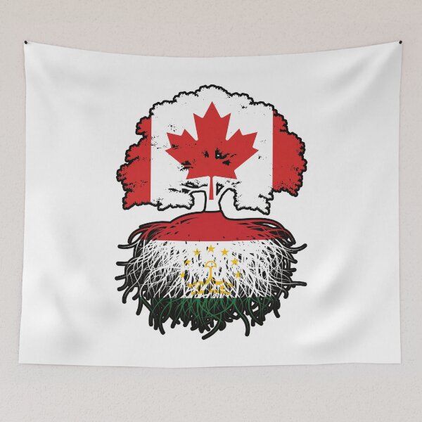 Item preview, Tajikistan Tajikistani Canadian Canada Tree Roots Flag designed and sold by FlagX.