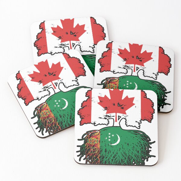 Item preview, Turkmenistan Turkmen Canadian Canada Tree Roots Flag designed and sold by FlagX.
