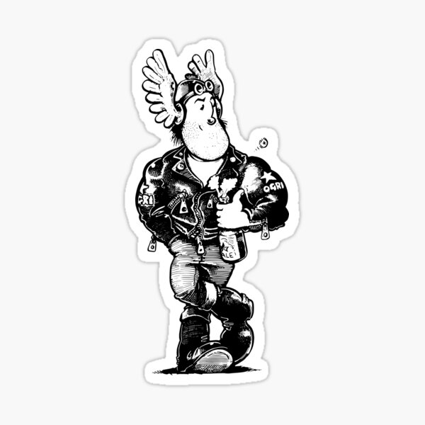 Item preview, Ogri Bottle Cap Flick Classic Comic Biker designed and sold by Chilled Peak.