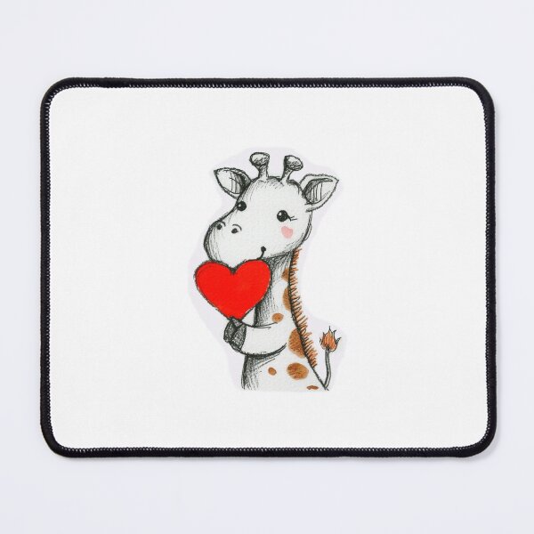 Item preview, Cute Giraffe Baby with Red Heart designed and sold by KawaiiArtStyle.