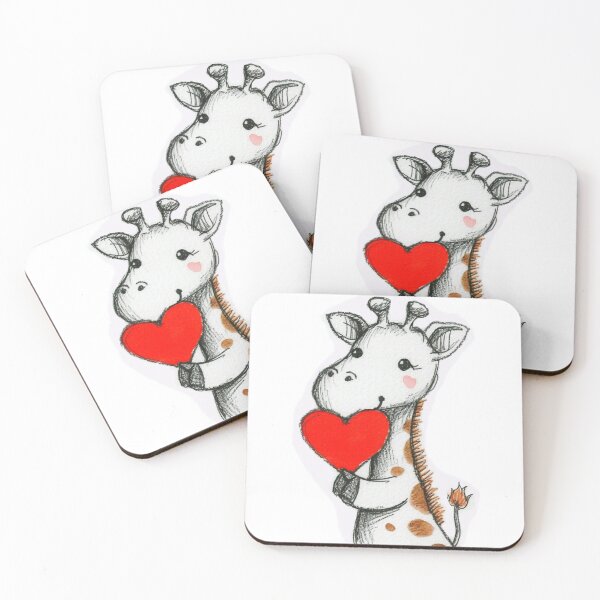 Item preview, Cute Giraffe Baby with Red Heart designed and sold by KawaiiArtStyle.