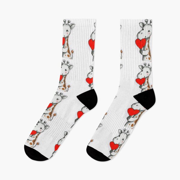 Item preview, Cute Giraffe Baby with Red Heart designed and sold by KawaiiArtStyle.