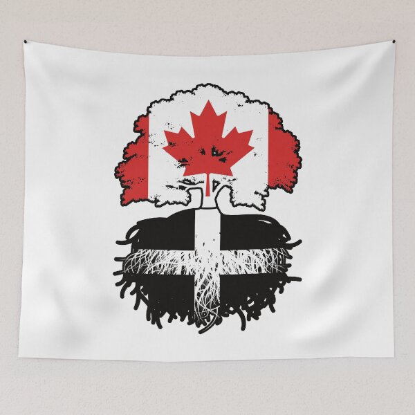 Item preview, Cornwall Cornish Canadian Canada Tree Roots Flag designed and sold by FlagX.