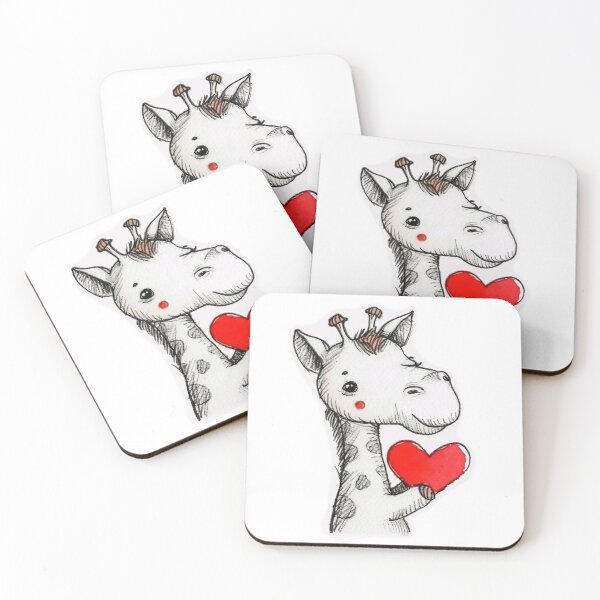 Item preview, Cute Giraffe Baby with Red Heart designed and sold by KawaiiArtStyle.