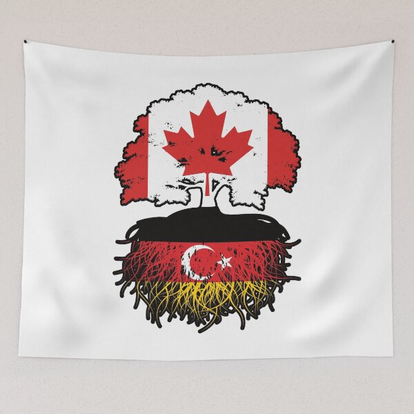 Item preview, Turkish German German Turks Canadian Canada Tree Roots Flag designed and sold by FlagX.