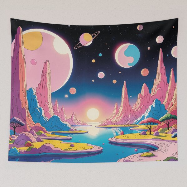 Item preview, fantastic galaxy in the cosmos, retro cartoon designed and sold by Mauswohn.