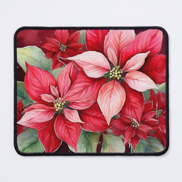 Item preview, poinsettia on a red background designed and sold by Valentina-V.