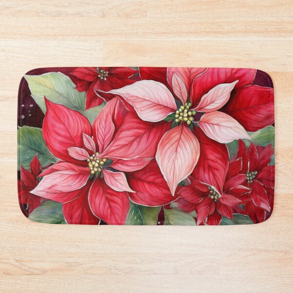 Item preview, poinsettia on a red background designed and sold by Valentina-V.