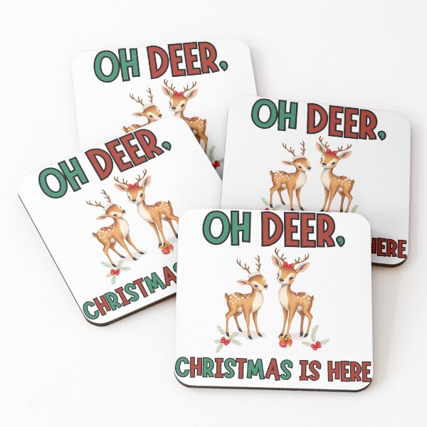Item preview, Oh DEER, Christmas is here!! (get it? :P)  | Funny Christmas Pun Graphic | Holiday Humor Design for T-Shirts, Stickers, Mugs & Cards | Festive Cute Winter Art designed and sold by dblten-mnl.