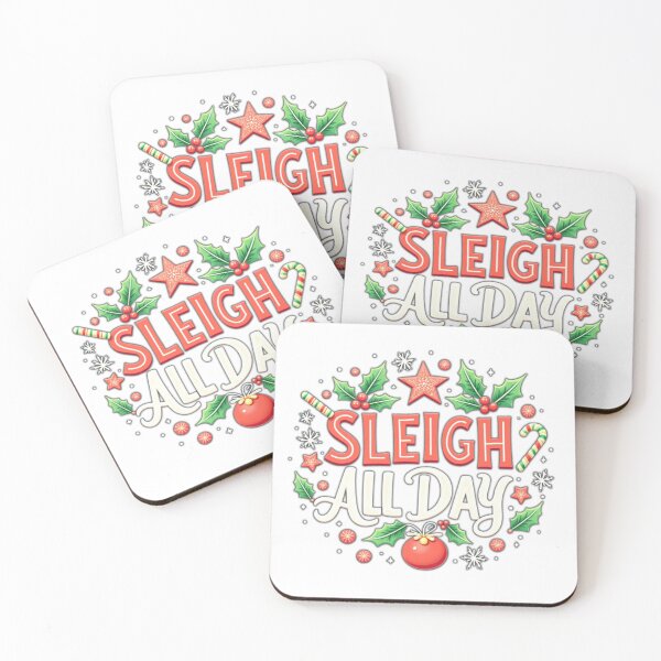 Item preview, SLEIGH All Day (Text and Design) | Funny Christmas Pun Graphic | Holiday Humor Design for T-Shirts, Stickers, Mugs & Cards | Festive Cute Winter Art designed and sold by dblten-mnl.