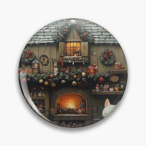 Item preview, Cozy Christmas Cottage with Holiday Kitty designed and sold by keomany.