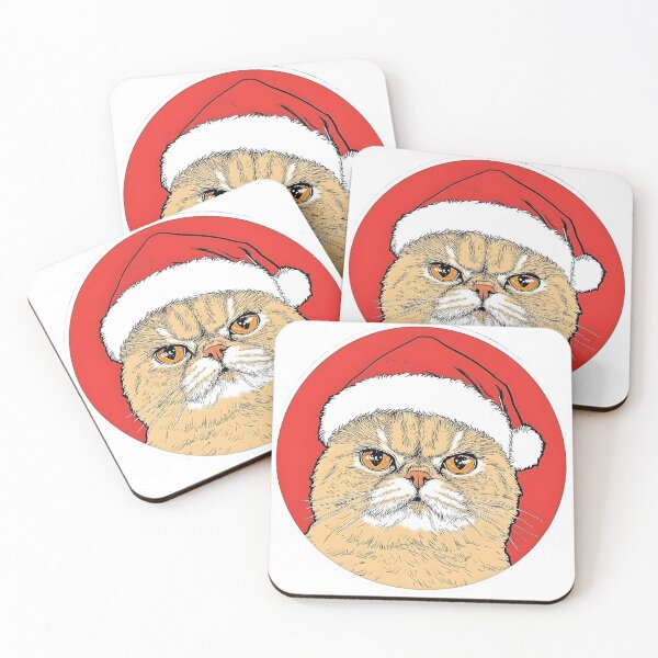 Item preview, Angry Christmas Santa Cat designed and sold by CoolMantras.