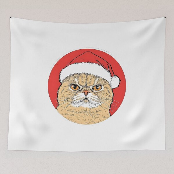 Item preview, Angry Christmas Santa Cat designed and sold by CoolMantras.