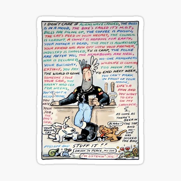 Artikel-Vorschau von Ogri Philosophie Klassischer Comic Biker, designt und verkauft von Chilled Peak.