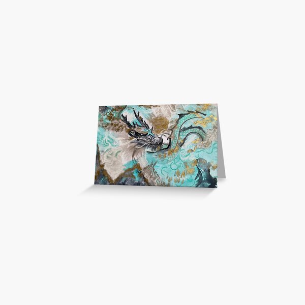 Dragon with gold wax Greeting Card