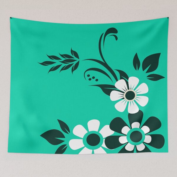 Item preview, Decorative Teal Flower And Swirls designed and sold by studioart.
