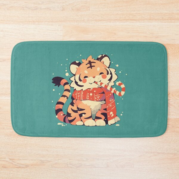 Item preview, Cute tiger eating a candy cane designed and sold by etherElric.