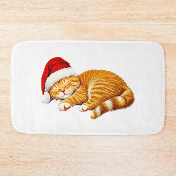 Item preview, Cute Christmas Sleeping Santa Cat designed and sold by CoolMantras.