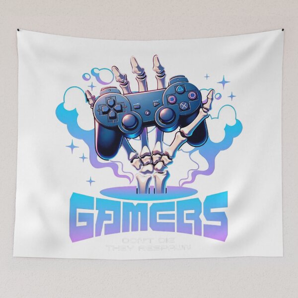 Item preview, Gammers don't die - they respawn -wht designed and sold by LuizSilva1983.