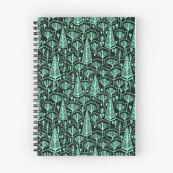 Item preview, Beautiful, winter, dense forest/ black background and turquoise. designed and sold by My-fake-places.