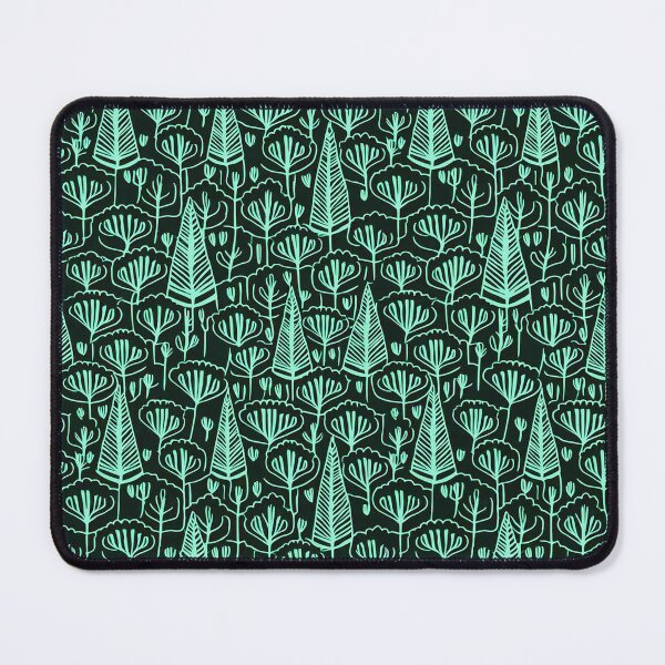 Item preview, Beautiful, winter, dense forest/ black background and turquoise. designed and sold by My-fake-places.